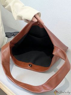 Bird in Bag - Korean-Style Age-Capacity Fashion Commuter Shoulder Bag Trendy Brown Bucket Bag For School, Brown Tote-shaped Bucket Bag For School, Brown Hobo Bag For School, Brown Hobo Shoulder Bag For School, Casual Square Hobo Bag For Office, Trendy Brown Hobo Bag For Office, School Brown Hobo Bag, Brown Bucket Shoulder Bag For School, Brown Bucket Bag With Removable Pouch For School