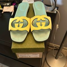 Almost Brand New. Gucci Cutout Sandal. Cutest Yellow Color In Excellent Condition. Box Dust Bag And Receipt Gucci Yellow, Shoes Gucci, Gucci Shoes, Yellow Color, Women's Shoes Sandals, Shoes Sandals, Dust Bag, Gucci, Women Shoes