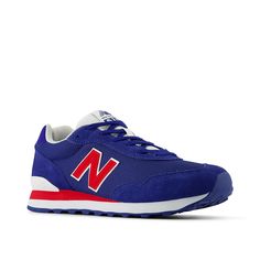 New Balance-515 v3 Sneaker - Men's Look good in the retro-sporty style of the New Balance 515 v3 sneaker. Vibrant N logo gives a cool look to the lace-up sneaker. It features NB Comfort Insert offering extra cushioning, while lightweight EVA foam provides cushioning in the midsole and heel for increased comfort. Cheap Blue Men's Sneakers, New Balance Blue Running Shoes With Cushioned Footbed, Casual Blue New Balance Walking Shoes, New Balance 515 V3, Blue Low-top New Balance Basketball Shoes, Blue New Balance Low-top Walking Shoes, New Balance 515, Nike Original, New Balance Style