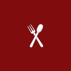 fork and knife icon on red background