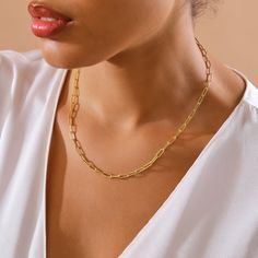 14k Gold Link Chain Necklace , Paperclip Chain Necklace, Everyday Chain Necklace , Layering Chain , Necklace for Mom , Mother's Day Gift - Etsy Gold-tone Oval Link Paperclip Chain Necklace, Gold-tone Metal Necklace With Paperclip Chain, Elegant 14k Gold-filled Necklaces With Paperclip Chain, Elegant 14k Gold-filled Necklace With Paperclip Chain, Gold Link Chain Necklace, 14k Gold-tone Paperclip Chain Necklace, Paperclip Chain Necklace, Necklace For Mom, Necklace Everyday