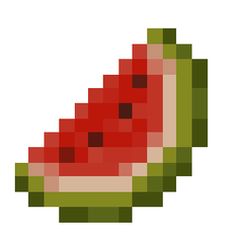 a watermelon pixel art piece on a white background