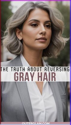 Dive into the world of hair health as we unravel myths and truths about gray hair reversal, from dietary changes to innovative hair care routines. Gray Hair Reversal, Best Grey Hair Coverage, Grey Hair Young, Grey Hair Reversal, Reverse Grey Hair, Brighten Gray Hair, Gray Hair Solutions, Gray Hair Coverage, Light Olive Skin