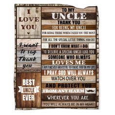 a wooden sign with the words i love you, uncle and uncle in different languages