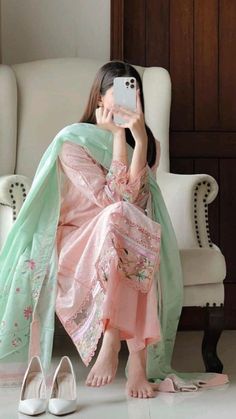 Dpz Aesthetic, Summer Formal, Salwar Kamiz, Desi Clothes, Fancy Dresses Long