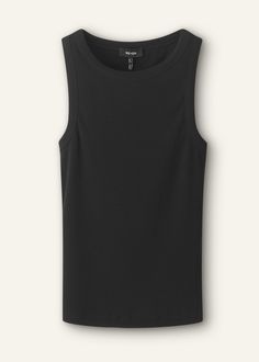 Ultimate Crew Neck Vest | ME+EM Classic Black Tank Top, Casual Seamless Tops For Work, Casual Ribbed Viscose Tops, Everyday Solid Color Modal Tops, Elastane Tank Top For Layering, Versatile Black Tank Top For Fall, Sleek Solid Color Tops For Everyday Wear, Sleek Ribbed Tops With Minimal Stretch, Sleek Solid Color Tops For Everyday