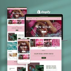 the shopify website is displayed on multiple devices