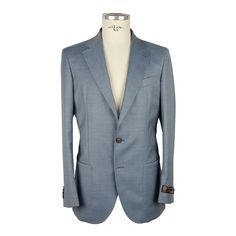 Emilio Romanelli Light Blue Wool Men's Men's Blazer Light Blue Blazer, High Heel Stiefel, Dapper Gentleman, Timeless Wardrobe Staples, Summer Jacket, Fashion Website, Blue Wool, Wool Blazer, Wool Jacket