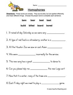 homoness worksheet for kids