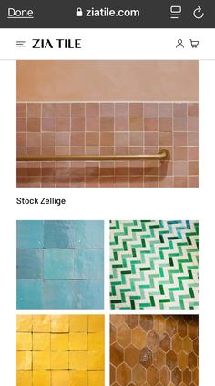 some tiles are shown in different colors and sizes