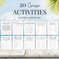 Cruise Games Printable, Family Cruise Games, Cruise Printable, Cruise Vacation Games, Sea Day Activities, Cruise Activities, 20 Cruise Games - Etsy Cruise Games, Cruise Activities, Vacation Games, Fish Extender Gifts, Vacation Activities, Winery Tours, Vacation Bag, Games Printable, Bingo Printable