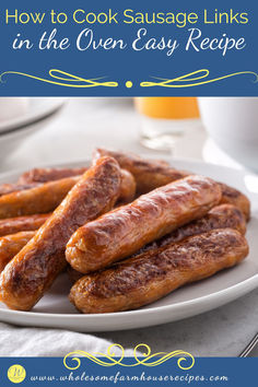 plate piled with golden brown sausage links ready for enjoying Bob Evans, Pork Sausage, How To Cook Sausage, Toaster Oven, Learn To Cook