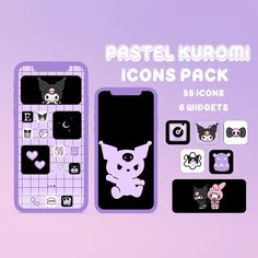 a phone case that has some stickers on the front and back of it, with an image of a cat