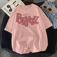 Summer New Bratz Letter Women T-shirts Casual White Tops Fashion Harajuku Short Sleeve Print Y2k Graphic Streetwear T Shirt Graphic Streetwear, Streetwear T Shirt, Tops Fashion, Fit Ideas, Streetwear Tshirt, Letter T, Women T Shirts, 로고 디자인, Neck Pattern