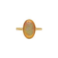 Natural High Quality Ethiopian Opal Gemstone 18k Solid Yellow Gold Handmade Rings Jewelry Item Type: Ring ----------------------- Stone: Ethiopian Opal --------------------------- Stone Color: Multi-Color ----------------------------- Stone Size: 14x9 ------------------------ Stone Cut: Faceted --------------------------- Shape: Oval --------------------------- Transparency: Translucent -------------------------------------- Natural/Lab-Created: Natural -----------------------------------------