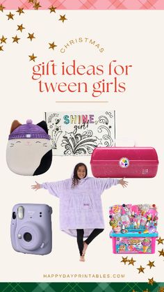 If you’re on the hunt for awesome gifts for your pre-teen or “tween” girl, we’ve got your back! Our list includes some fun + must-haves for this in-between stage. We’ve handpicked these goodies to make your tween’s Christmas extra special. Preppy Christmas Gifts, Christmas Presents For Kids, Girls Gift Guide, Teen Christmas Gifts, Christmas Gifts For Teen Girls, Cool Gifts For Teens, Birthday Gifts For Teens, Awesome Gifts