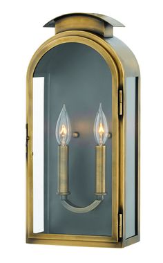 Hinkley - 2524LS - Two Light Wall Mount - Rowley - Light Antique Brass Brass Outdoor Lighting, Arched Roof, Wall Mount Lantern, Classic Americana, Brass Wall Light, Hinkley Lighting, Outdoor Sconces, Outdoor Wall Lantern, Filament Bulb