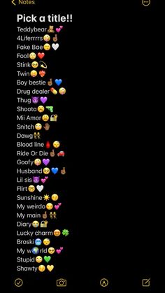 an emo game with lots of emoticions on the screen and text that reads pick a title