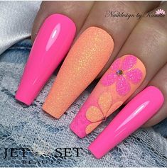 Flower Nail Designs Acrylic, Easter Nails Bunny, Luminous Nails, Bunny Nails, Nail Art Gel, Ombre Acrylic Nails, Dope Nail Designs, Pretty Fashion