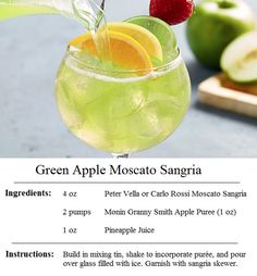 Olive Garden's Green Apple Moscato Sangria Recipe Olive Garden Green Apple Moscato Sangria, Green Apple Sangria Olive Garden, Olive Garden Green Apple Sangria, Olive Garden Apple Sangria Recipe, Olive Garden Sangria, Green Apple Cocktail, Green Apple Moscato Sangria, Green Apple Sangria, Moscato Sangria Recipes