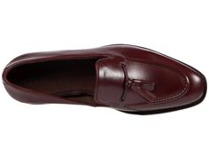 The Anthony Veer® Kennedy Tassel Loafer is made of full grain calfskin leather in a slip-on design with a Goodyear Welt Construction..Smooth leather lining and cushioned footbed for all-day wear..Leather outsole with reinforced stacked wooden heel..Imported..Product measurements were taken using size 8.5, width D - Medium. Please note that measurements may vary by size..Measurements: Weight: 11 oz Business Calf Leather Slip-on Tassel Loafers, Business Calf Leather Tassel Loafers Slip-on, Business Slip-on Tassel Loafers In Calf Leather, Goodyear Welted Leather Moccasins For Fall, Classic Leather Tassel Loafers For Office, Leather Slip-on Tassel Loafers For Business Casual, Semi-formal Tassel Loafers With Leather Sole For Fall, Fall Business Tassel Loafers With Rubber Sole, Calf Leather Tassel Loafers For Semi-formal Occasions