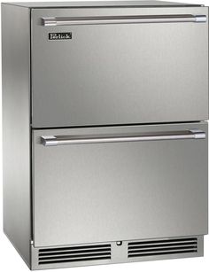 two stainless steel refrigerators side by side