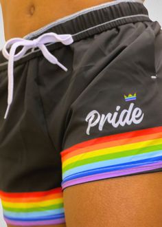 Introducing our Black Rainbow Pride Athletic Shorts, the perfect combination of style and function! Show off your pride while you sweat with our Black Rainbow Pride Athletic Shorts. They're versatile and can be paired with a variety of tops and accessories to complete any athletic look. Celebrate inclusivity and diversity in style with these stylish and functional shorts. • 91% recycled polyester, 9% spandex (fabric composition may vary by 3%)• Fabric weight: 5.13 oz. /yd. ² (174 g/m²)• Four-way Black Rainbow, Athletic Looks, Flat White, Lgbt Pride, White Flats, Rainbow Pride, Tan Color, Athletic Shorts, Spandex Fabric