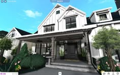 Bloxburg House Ideas Exterior Realistic, Bloxburg Porch, Bloxburg Apartment Layout, Unique Houses Exterior, Bloxburg Apartment, Bloxburg Inspiration, Modern Suburban House, Winter House Exterior, Dream House Bedroom