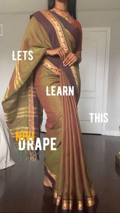 Follow my Instagram @natasha.Thasan  Prep:15-20 minutes  • Few safety pins How To Wear A Sari, Funny Airport Signs, Airport Signs, Cotton Saree Blouse Designs