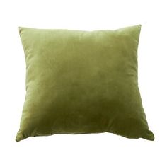 a green pillow on a white background