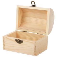 an open wooden box on a white background