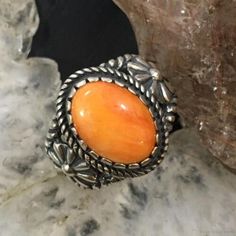 ad eBay - Find many great new & used options and get the best deals for Carolyn Pollack Vintage Sterling Silver Oval Orange Spiny Oyster Decorated Ring at the best online prices at eBay! Free shipping for many products! Bohemian Oval Cabochon Ring, Antique Oval Orange Jewelry, Antique Orange Oval Jewelry, Handmade Oval Orange Jewelry, Orange Oval Antique Jewelry, Handmade Orange Oval Jewelry, Unique Oval Opal Ring With Large Stone, Artisan Oval Cabochon Ring, Artisan Oval Rings With Large Stone