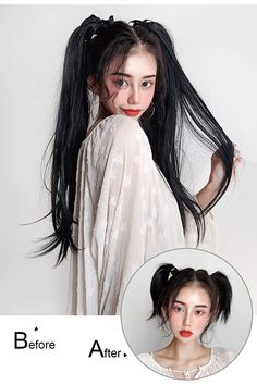 Pigtail Hair Extensions, Twin Tails Hairstyles, Trendy Ponytail, Styles Wigs, Ponytail Hairstyle Ideas, High Pigtails, Cute Pony, Tail Hairstyle