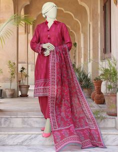 Fitted Red Printed Lawn Suit, Red Sets With Digital Print For Festive Occasions, Red Printed Long Sleeve Lawn Suit, Red Digital Print Sets For Festive Occasions, Festive Red Sets With Digital Print, Traditional Red Sets With Digital Print, Festive Red Dupatta With Digital Print, Festive Red Digital Print Unstitched Suit, Red Printed Unstitched Suit For Eid