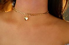 Chain is adjustable. (Not a real locket) Dainty Heart-shaped Gold Chain Jewelry, Adjustable Gold Heart Chain Necklace, Heart-shaped Gold Chain Jewelry Gift, Heart Shaped Gold Chain Jewelry, Heart Pendant Gold Chain Jewelry, Gold Chain Heart Pendant Jewelry, Adjustable Gold Chain Choker As Gift, Gift Curb Chain Choker Jewelry, Dainty Choker Jewelry For Valentine's Day