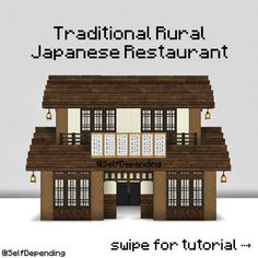 an image of a japanese restaurant with the text traditional rural japanese restaurant slope for editorial