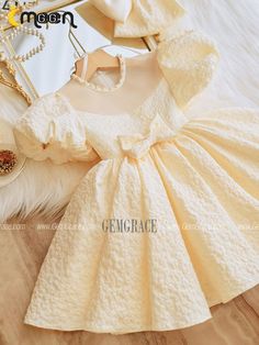 10% off now|Free shipping world-wide. Champagne Ruffled Ballgown Toddler Flower Girl Dress with Bubble Sleeves at GemGrace. Click to learn our pro custom-made service for wedding dress, formal dress. View #FlowerGirlDresses for more ideas. Toddler Flower Girl Dresses