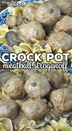 crock pot meatball stroganoni recipe on a plate