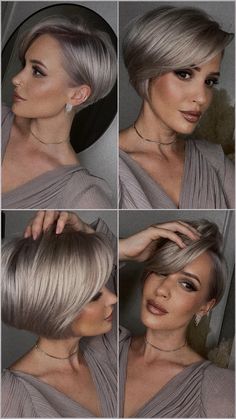 Instagram Bob Lung, Angled Bob Hairstyles, Bob Hairstyles For Thick, Super Short Hair, Hairdos For Short Hair, Edgy Hair, Short Blonde Hair