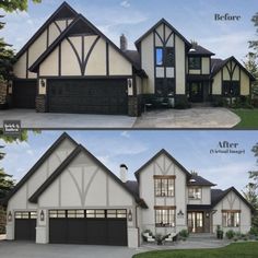 before and after photos of a house