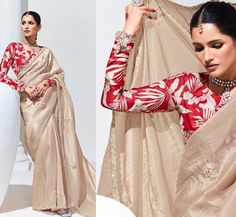 Latest Offwhite silk Saree,Silk Saree for women Indian Wedding Saree,latest blouse Saree,Sangeet,Reception,Partywear,Sari Stitched Blouse Saree For Women Indian, Indian Wedding Saree, Indian Dresses Online, Saree Bollywood, Saree For Women, Saree Silk, Blouse Saree, Indian Bridal Wear, Wedding Saree Indian