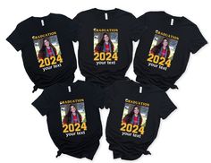 Photo graduation shirt, Family Graduation shirt 2024, High school graduation shirt, Trend graduation, photo graduation, for my family 2024, Custom Proud Graduation 2024 Shirts, Proud High School Grad Crew Shirt Graduation 2024, Class of 2024 Family Graduation Shirts Family Matching, Senior 2024 Shirt * High quality and super soft, comfortable shirt. Made with top-of-the-line vinyl and pressed with a professional grade heat press. * Please check all color and size charts before place the order. S Custom Print Black T-shirt For Graduation, Black T-shirt With Custom Print For Graduation, Customizable Short Sleeve T-shirt For Graduation Gift, School Spirit Short Sleeve T-shirt For Graduation Party, Black Pre-shrunk T-shirt For Graduation Gift, Black Short Sleeve T-shirt For Graduation Gift, Black Custom Print Top For Graduation, Black Crew Neck Top For Graduation Party, School Spirit T-shirt With Custom Print For Graduation