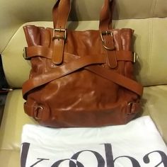 Large Kooba Bag In Very Good Condition, No Issues, Clean Interior. Cognac Brown Leather. Buckles. Comes With Duster Bag 16"L X 12"H Kooba Handbag, Brown Handbag, Leather Hobo, Cognac, Brown Leather, Satchel, Bag Lady, Handbags, Leather