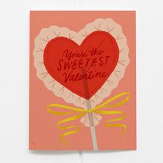 there is a card with a heart on it that says, against the sweetest valentine