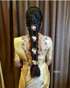 Bridal Hairstyle For Reception, Pelli Poola Jada, Poola Jada