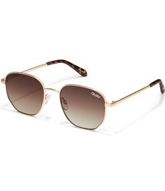 From QUAY&#x2C; the Unisex Big Time 48mm Round Sunglasses feature:Metal frameRound shapeGradient lensNot PolarizedNot Rx able Imported. Quay Australia Sunglasses, Rose Gold Brown, Quay Sunglasses, Quay Australia, Big Time, Dillard's, Bold Fashion, Brown Gold, Metal Frame