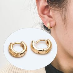 ★ High quality real gold plated brass leverback earring hooks, color not easily tarnish, lead nickel free ★ Size: circle 10mm, 5mm Width approx.           circle 12mm, 4mm Width approx.           circle 14mm, 4.6mm width approx. Quantity: 10pcs Color: gold  Material: 18K gold plated brass  ❤ More gold plated brass items here: ❤ https://www.etsy.com/shop/Nbeads?search_query=GB ❤ More metal findings(brass, silver, alloy etc.) here: ❤ https://www.etsy.com/shop/Nbeads?section_id=6656259 Gold Hypoallergenic Hoop Clip-on Earrings, Gold Huggie Earrings With Ear Wire, Gold Huggie Cartilage Earrings With Ear Wire, Adjustable Gold Hoop Huggie Earrings, Small Hoop Gold-plated Earrings With Lever Back, Small Hoop Gold Plated Earrings With Lever Back, Gold Plated Round Huggie Earrings With Lever Back, Gold Plated Small Hoop Earrings With Lever Back, Gold-plated Huggie Earrings With Lever Back