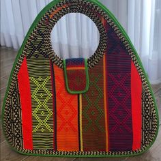 This Bright Beautiful Bag Is Perfect For Spring And Summer. It Has One Large Internal Pocket And Opening Fits Comfortably Over Your Shoulder. Artisan Made. Multicolor Handheld Hobo Bag For Everyday Use, Green Handwoven Handheld Shoulder Bag, Multicolor Detachable Handle Hobo Shoulder Bag, Multicolor Hobo Shoulder Bag With Detachable Handle, Colorful Woven Tote Shoulder Bag, Multicolor Woven Hobo Tote Bag, Multicolor Woven Hobo Bag, Multicolor Woven Top Handle Shoulder Bag, Daily Use Multicolor Hobo Bag With Braided Handles