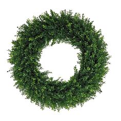 a green wreath is shown on a white background