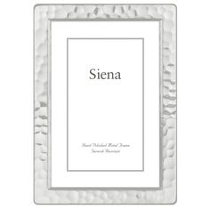 a white frame with the word stena in silver foil on it, and an image of